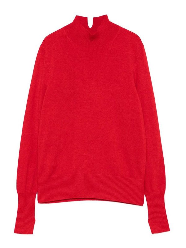 Pinko: Strickpullover mit Rundhalsausschnitt - Rundhalspullover - Rot
