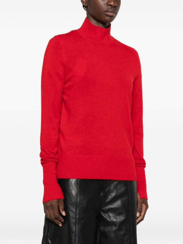 Pinko: Strickpullover mit Rundhalsausschnitt online - Rundhalspullover - Rot