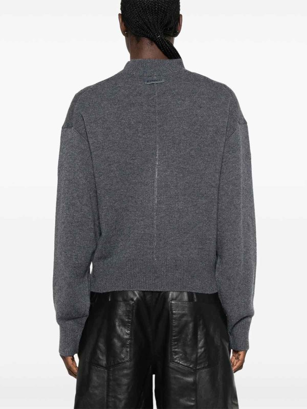 Pinko: Strickpullover mit Rundhalsausschnitt online - Rundhalspullover - Grau