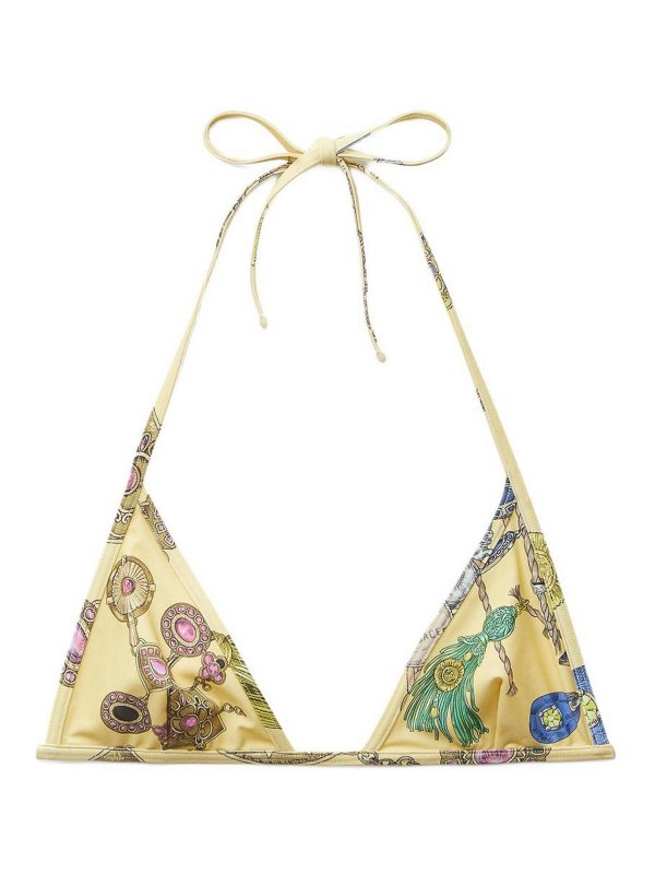 VERSACE: bikini - Top bikini a triangolo giallo