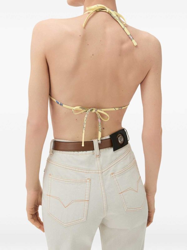 Top bikini a triangolo giallo shop online: VERSACE