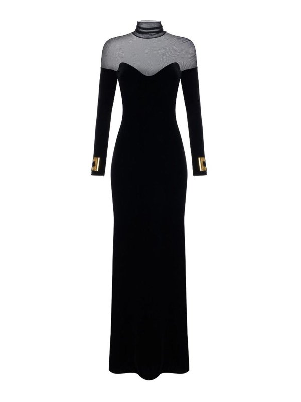 ELISABETTA FRANCHI: イブニングドレス - イブニングドレス - 黒