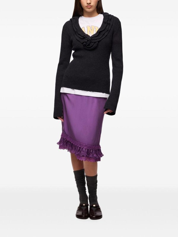Rundhalspullover - Schwarz shop online: GANNI