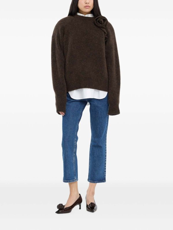 The Best Shops ROTATE Birger Christensen: クルーネック - クルーネック - ブラウン