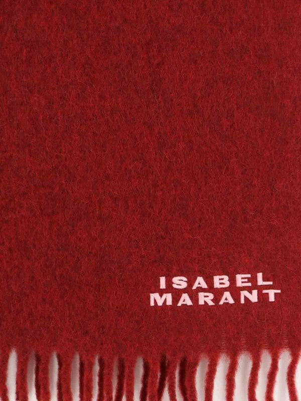 ISABEL MARANT: sciarpe e foulard online - Sciarpa con frange e logo