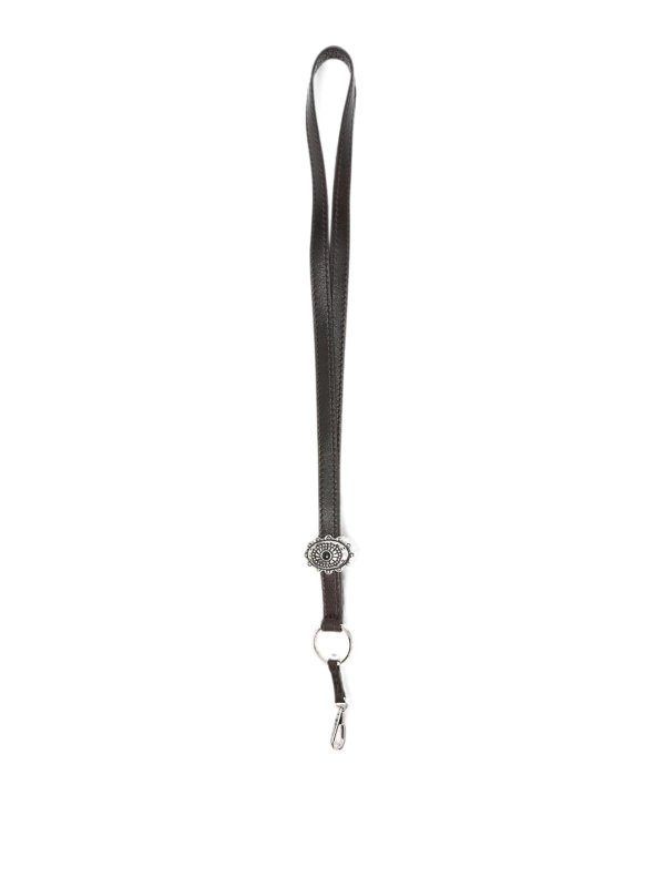 ORCIANI: Rings - Brown Lagoon Leather Key Ring