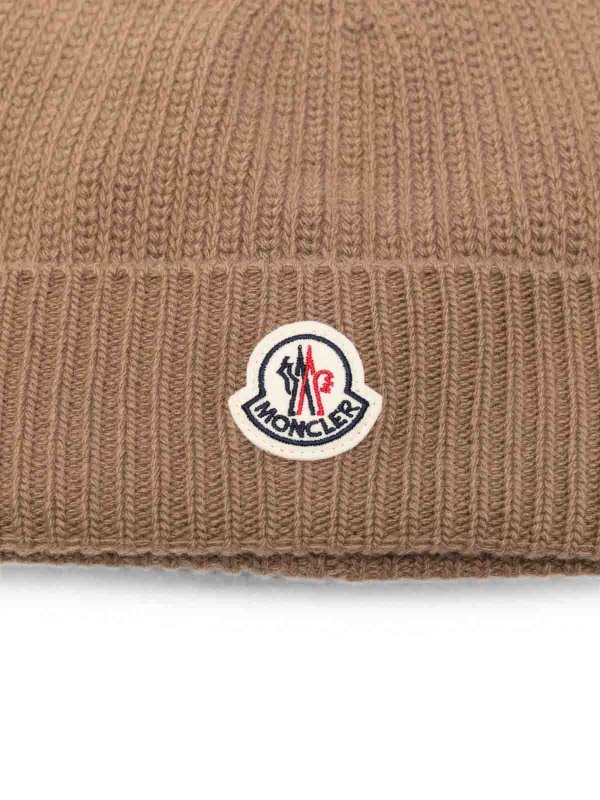 MONCLER: ニットキャップ online - ビーニー帽 - ブラウン
