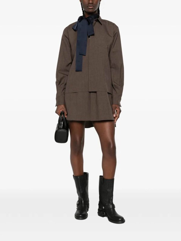 マキシドレス - ブラウン shop online: Sacai
