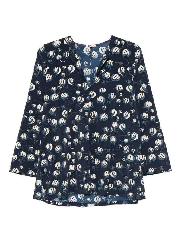 SIYU: Strickpullover mit V-Ausschnitt - V-Pullover - Blau