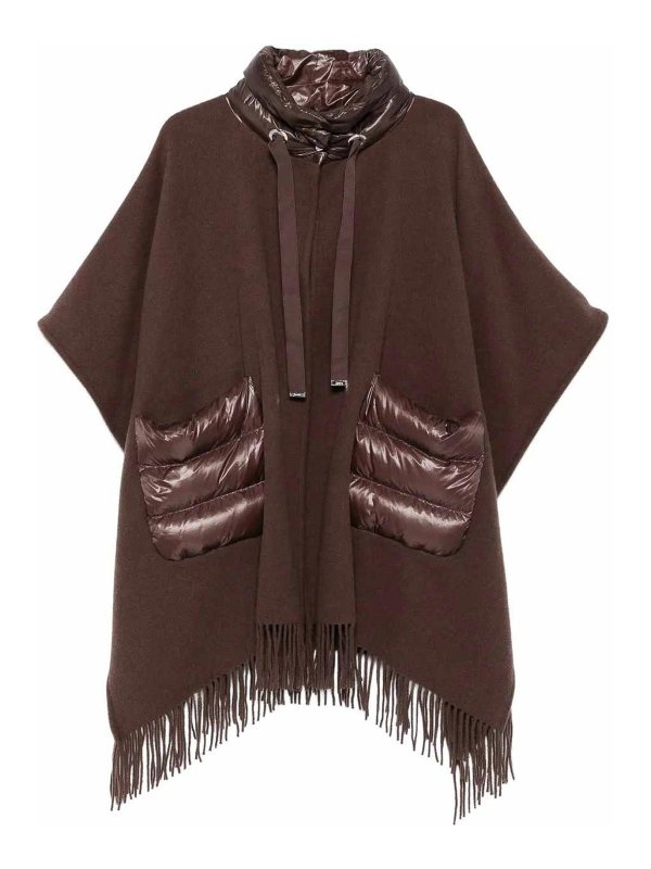 HERNO: Capes & Ponchos - Cape - Marron Foncé