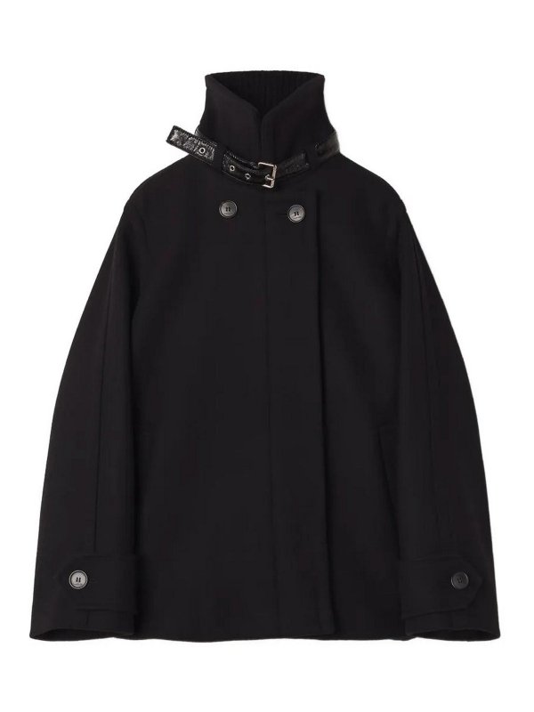 LANVIN: knee length coats - Short Black Coat