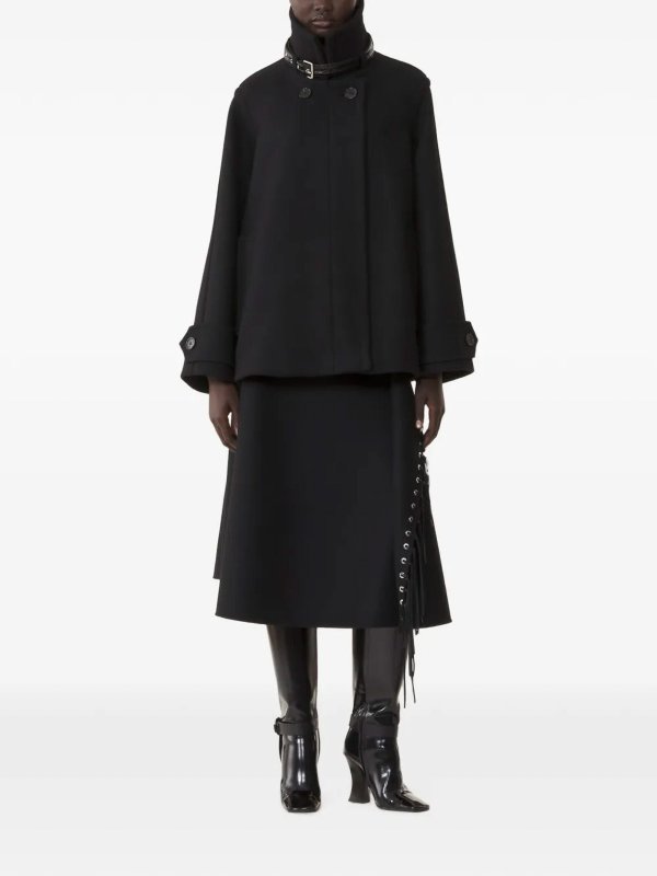 LANVIN: knee length coats online - Short Black Coat