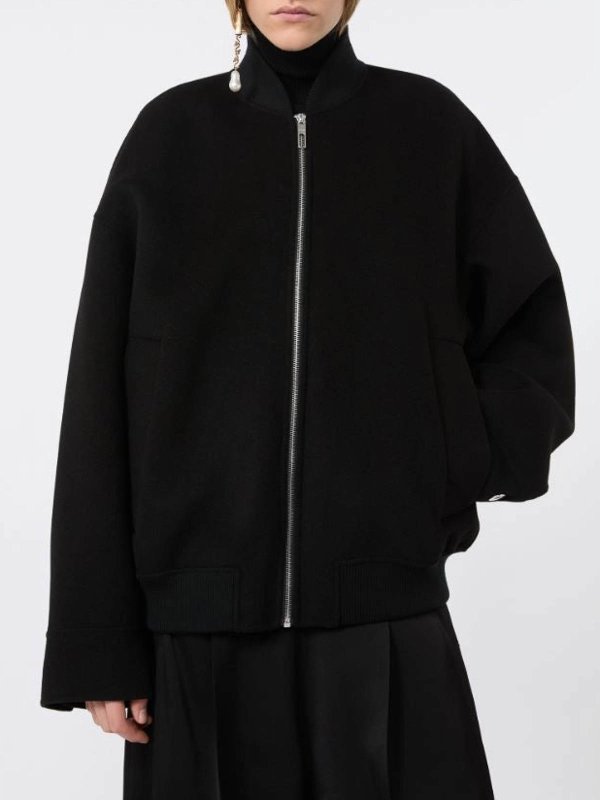 The Best Shops SPORTMAX: knee length coats - Black Wave Jacket