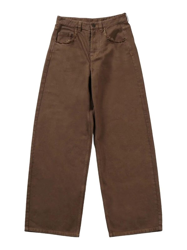 UMA WANG: straight leg jeans - Brown Jeans