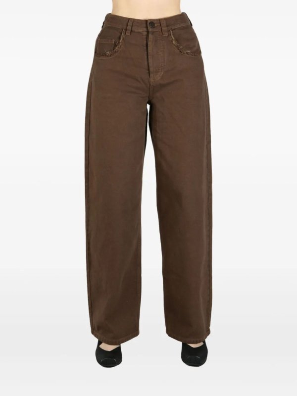 UMA WANG: straight leg jeans online - Brown Jeans