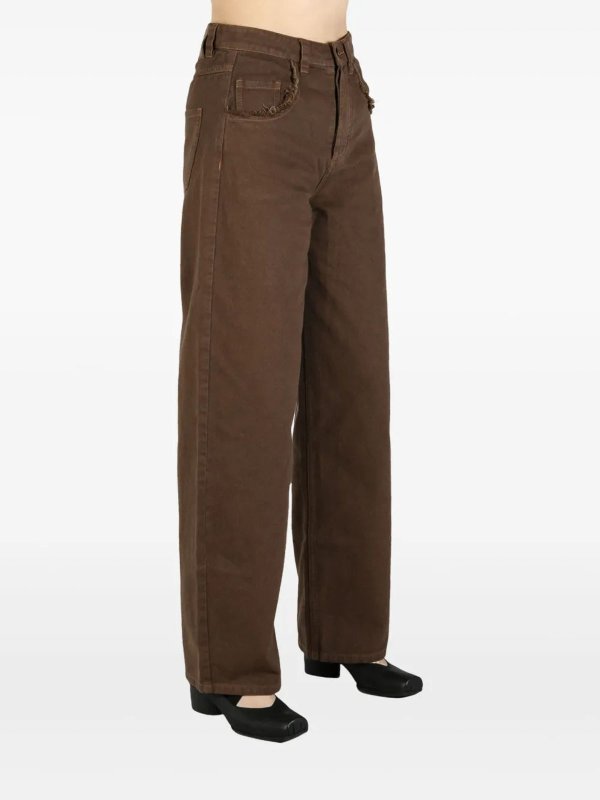 The Best Shops UMA WANG: straight leg jeans - Brown Jeans