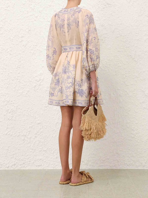 ショートドレス - クリーム shop online: ZIMMERMANN