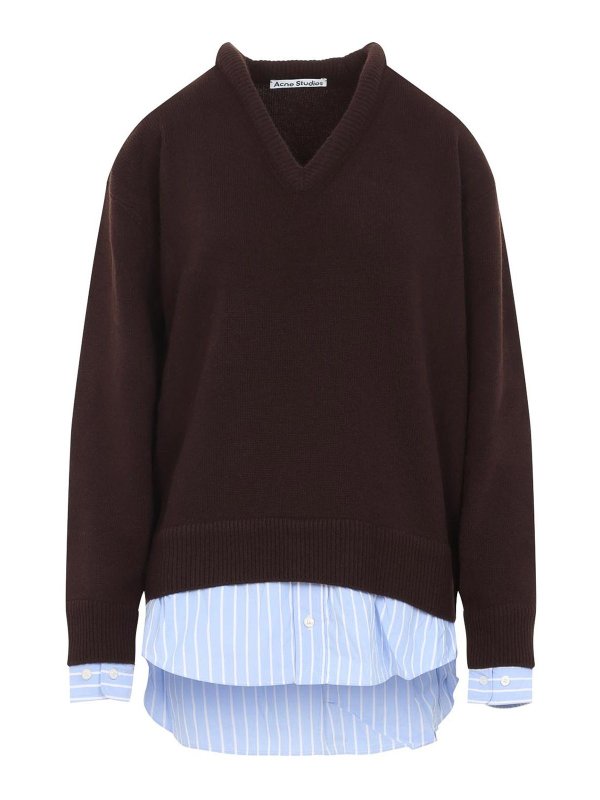 Acne Studios: Suéteres con cuello pico - Suéter Cuello Redondo