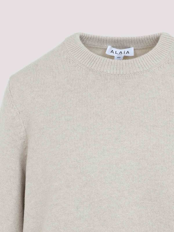 The Best Shops Alaïa: Pull col rond - Pull Col Rond - Beige