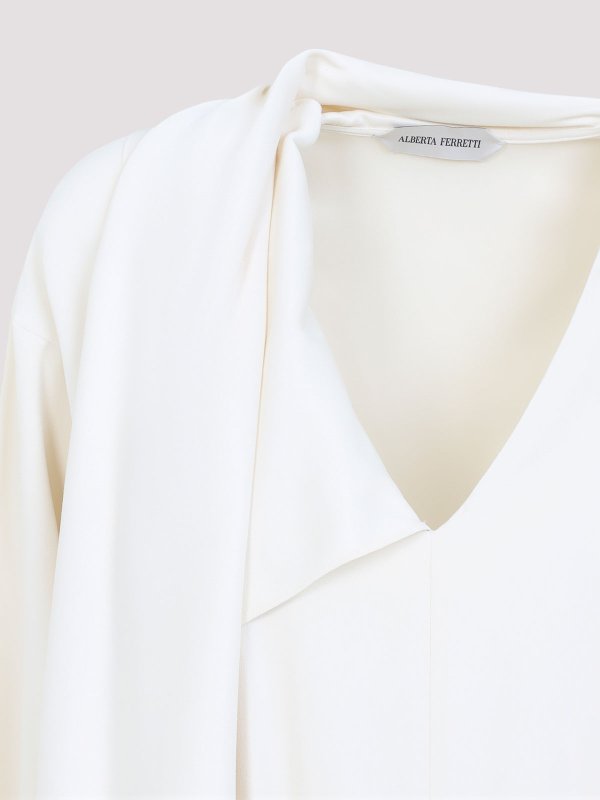 The Best Shops ALBERTA FERRETTI: ニーレングスドレス - 膝丈ドレス - クリーム