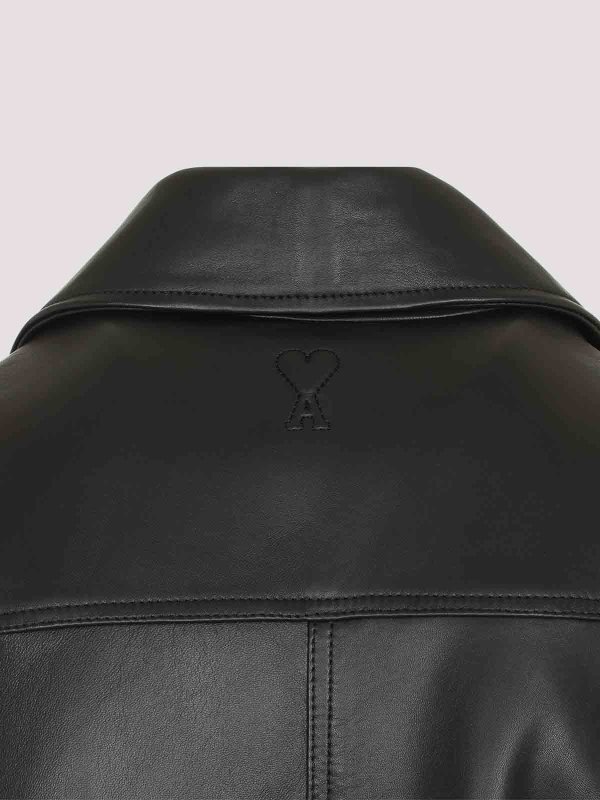 AMI PARIS buy online Zipped Leather Jacket