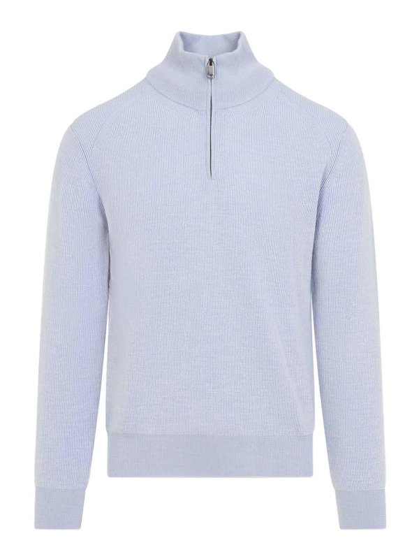 BRIONI: crew necks - Half Zip Up Sweater