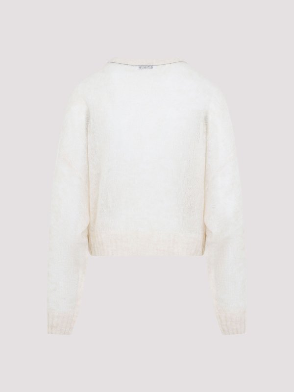 BRUNELLO CUCINELLI: Strickpullover mit Rundhalsausschnitt online - Rundhalspullover - Creme