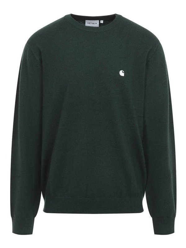 CARHARTT: Strickpullover mit Rundhalsausschnitt - Rundhalspullover - Grün