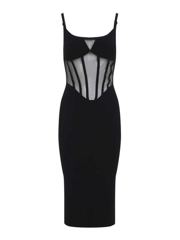 ELISABETTA FRANCHI: ニーレングスドレス - 膝丈ドレス - 黒