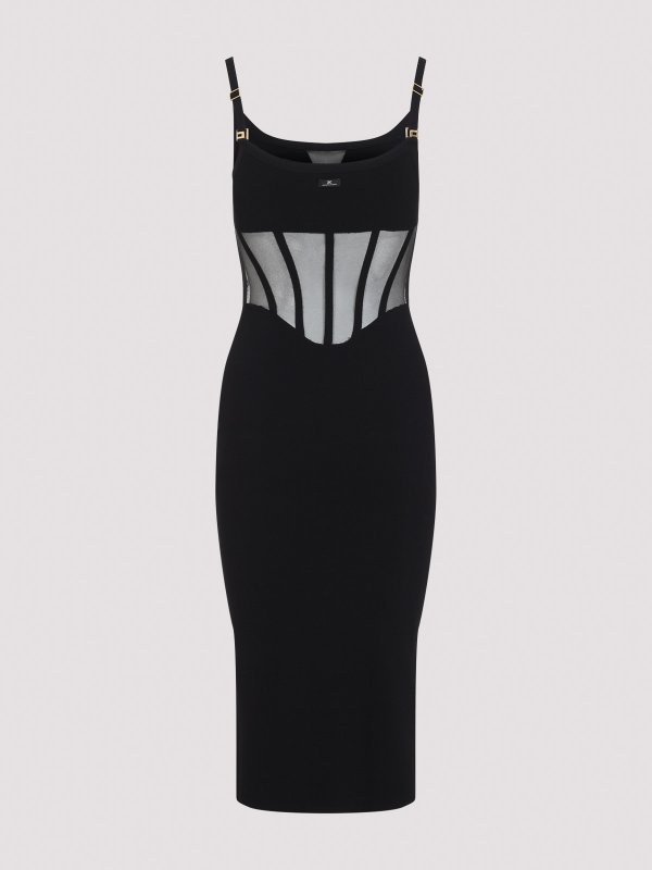 ELISABETTA FRANCHI: ニーレングスドレス online - 膝丈ドレス - 黒