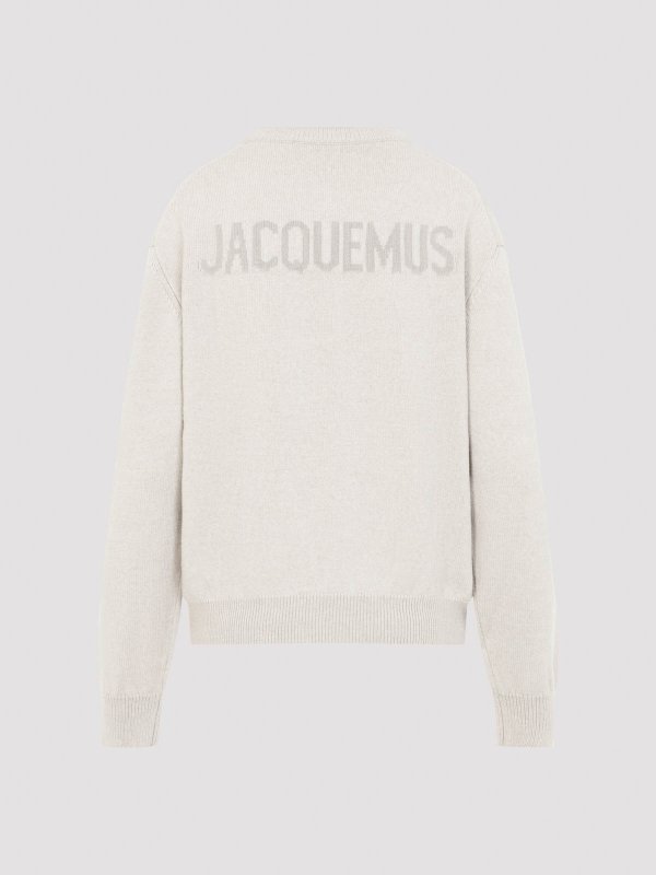 JACQUEMUS: Strickpullover mit Rundhalsausschnitt online - Rundhalspullover - Hellbeige