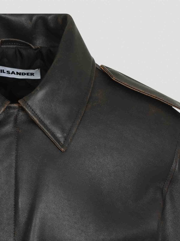 レザージャケット - 黒 shop online: JIL SANDER