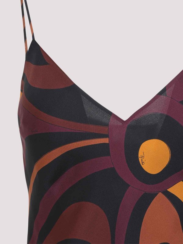 マキシドレス - ダークレッド shop online: EMILIO PUCCI