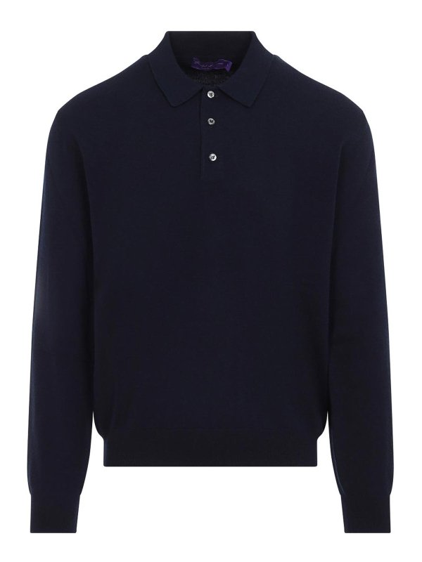 RALPH LAUREN PURPLE LABEL: Poloshirts - Poloshirt - Blau