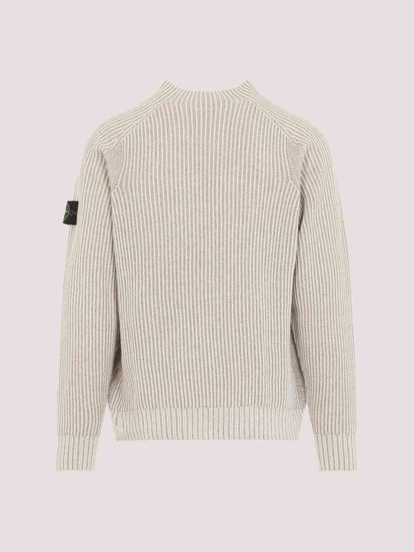 STONE ISLAND: Strickpullover mit Rundhalsausschnitt online - Rundhalspullover - Weiß