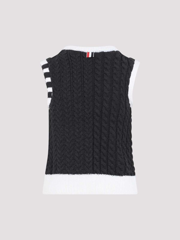 THOM BROWNE: Tops & Tank tops online - Aran Cable Shell Top