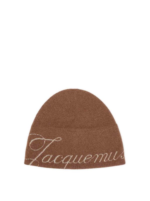 JACQUEMUS: ニットキャップ - ビーニー帽 - ブラウン