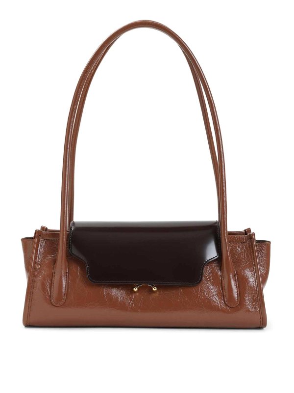 Marni: Schultertaschen - Schultertasche - Braun