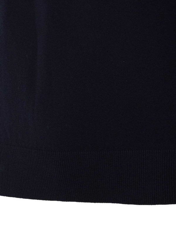 ALPHA STUDIO: crew necks online - Black Wool Crew-Neck Sweater