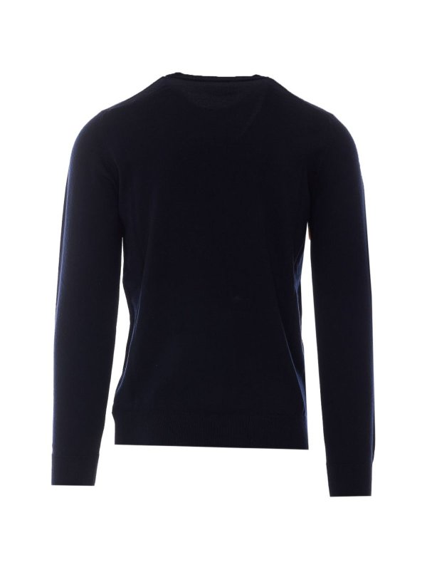 Black Wool Crew-Neck Sweater shop online: ALPHA STUDIO
