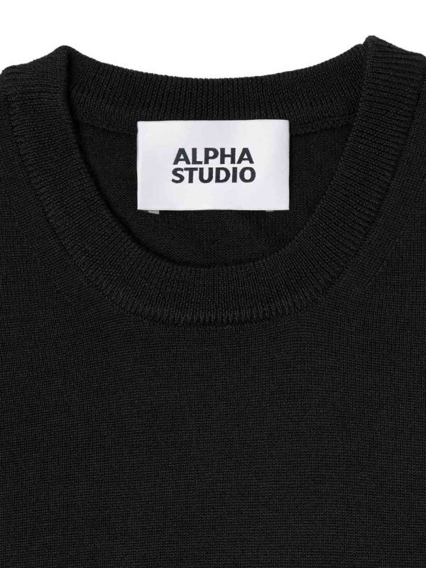 ALPHA STUDIO: Strickpullover mit Rundhalsausschnitt online - Rundhalspullover - Schwarz