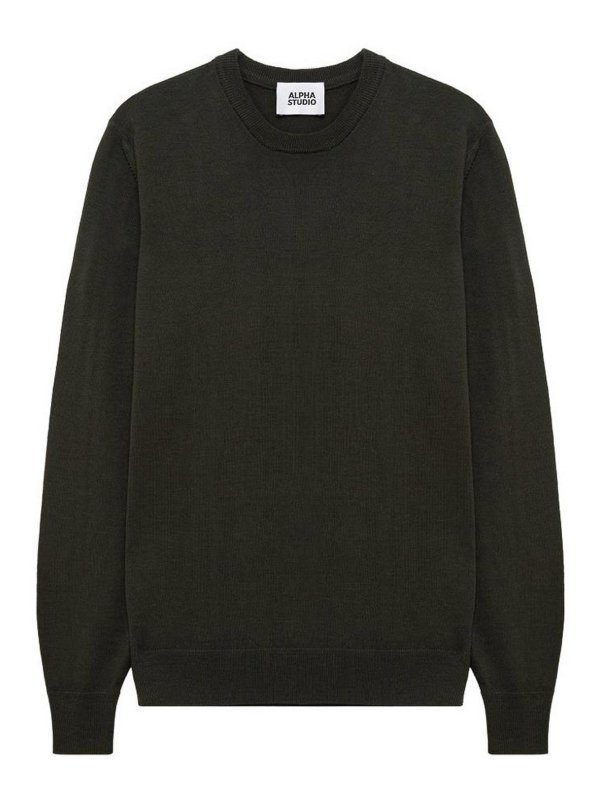 ALPHA STUDIO: Strickpullover mit Rundhalsausschnitt online - Rundhalspullover - Grün