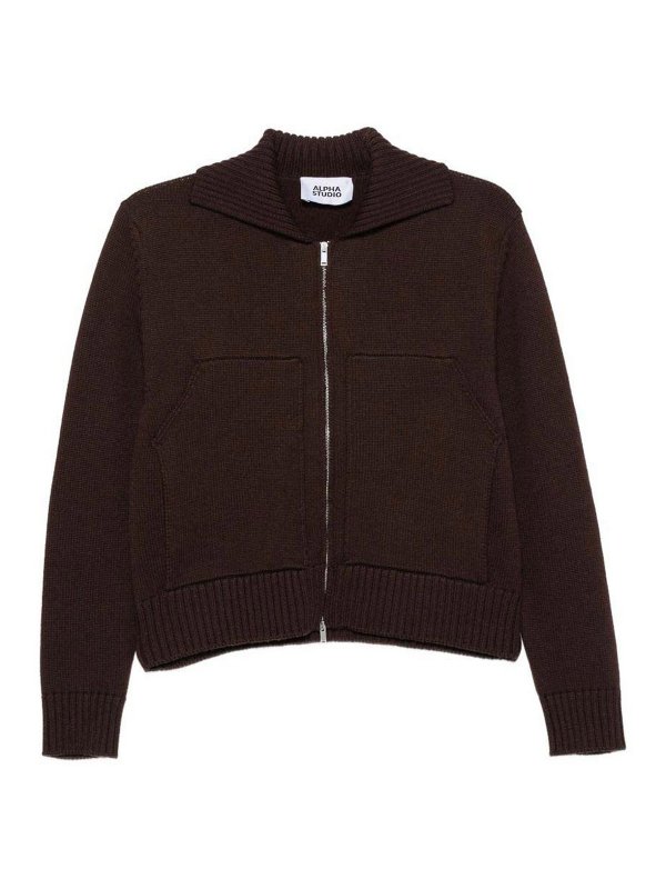 ALPHA STUDIO: Cardigans - Cardigan - Marron