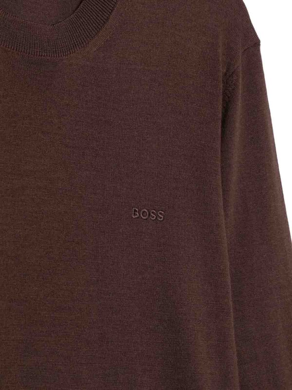 The Best Shops Hugo Boss: クルーネック - クルーネック - ブラウン