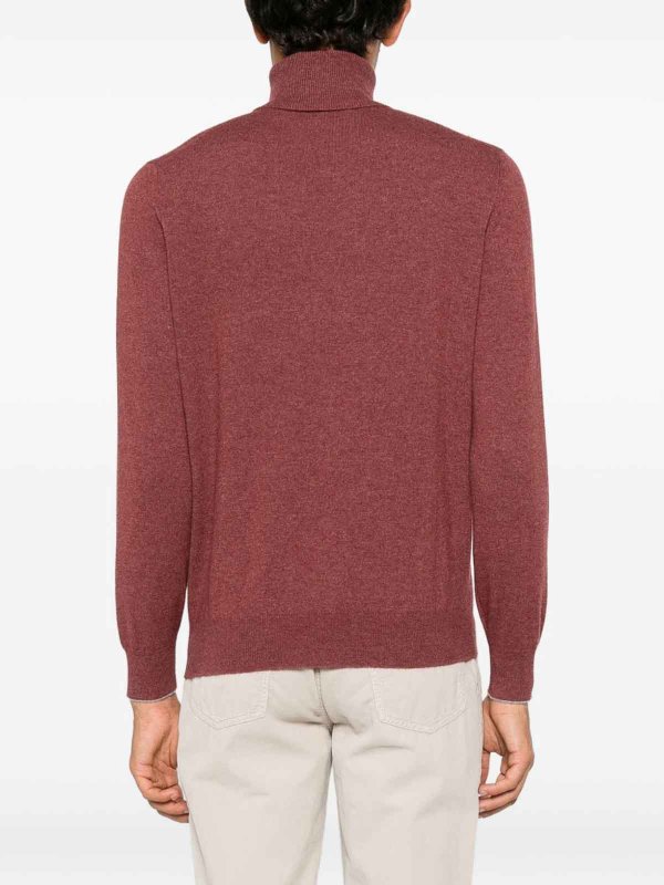 クルーネック - ダークレッド shop online: BRUNELLO CUCINELLI
