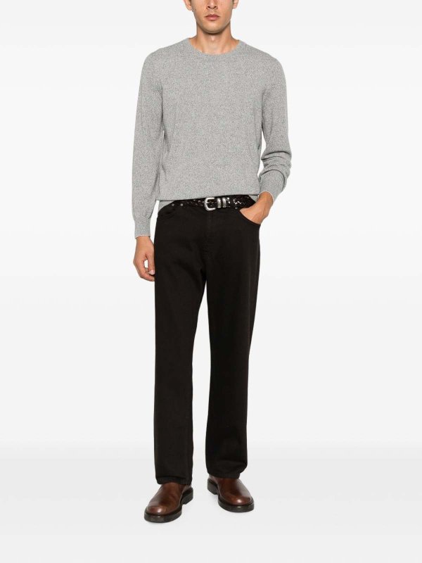 BRUNELLO CUCINELLI: Strickpullover mit Rundhalsausschnitt online - Rundhalspullover - Grau