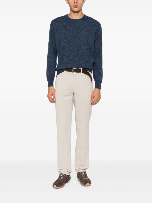 The Best Shops BRUNELLO CUCINELLI: Strickpullover mit Rundhalsausschnitt - Rundhalspullover - Blau
