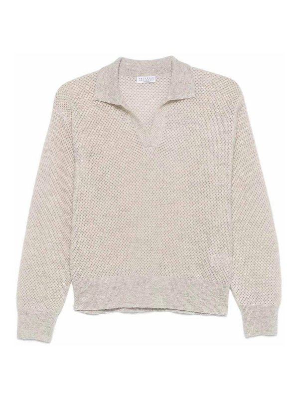 BRUNELLO CUCINELLI: クルーネック - クルーネック - クリーム