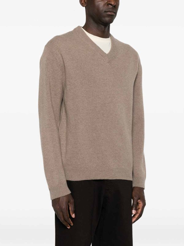 The Best Shops DANIELE FIESOLI: Strickpullover mit Rundhalsausschnitt - Rundhalspullover - Hellbeige