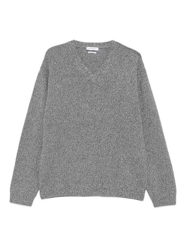 DANIELE FIESOLI: Strickpullover mit Rundhalsausschnitt - Rundhalspullover - Grau